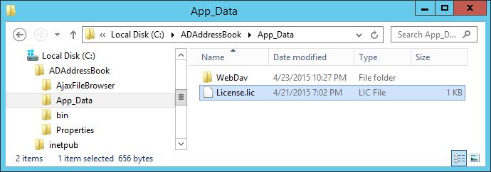 Put the License.lic file into the /App_Data/ folder.